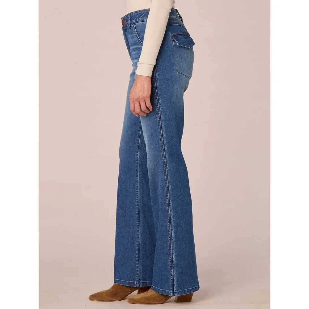 Democracy Women’s Ab’Solution Skyrise Bootcut Blue 6P $88 NWT - Picture 3 of 8